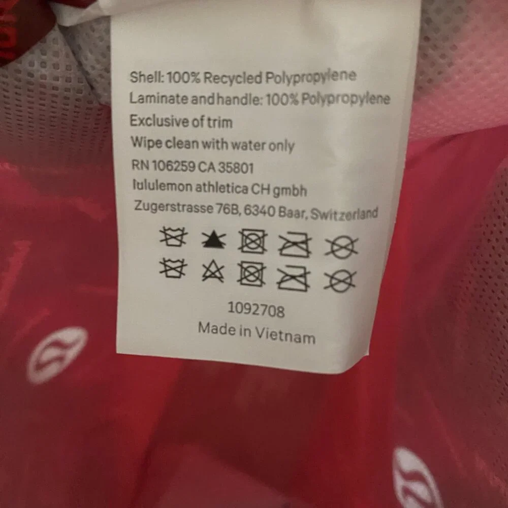 Lululemon Small Size Red Multiprint Recycled Bags Multipurpose Fall 1092708 - Picture 5 of 9
